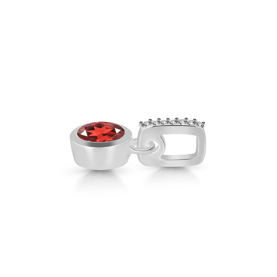 Garnet & White Topaz Pendant-(GAR-SP-958.)
